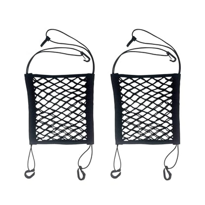 ZMD 2PCS Upgrade Cargo Net for Motorcycle Helmet Storage, 9.8"X11" High-Elastic Double Layer Bungee Net with 8 Hooks, Small Cargo Net for Bikes, Electric Bikes, Scooters, Motorcycles - size: 11 x 9.8 Inches