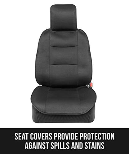 BDK EasyFit Car Seat Covers for Front Seats, Black – Front Seat Cover Set with Integrated Headrest Cover, Quick Slip-On Installation, Fits Most Car Truck Van SUV - color: Black