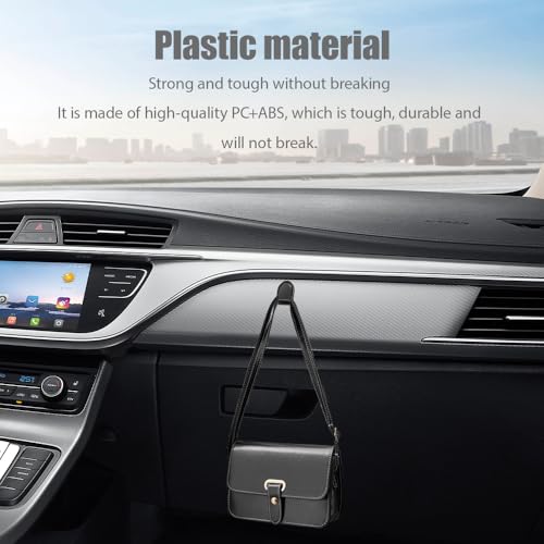 5PCS Car Dashboard Mini Hooks, Car Key Holder, Multifunctional Auto Dashboard Hook, Universal Interior Auto Accessories Self Adhesive Backseat Hanger for Key, Mask, Charging Cable - color: Black