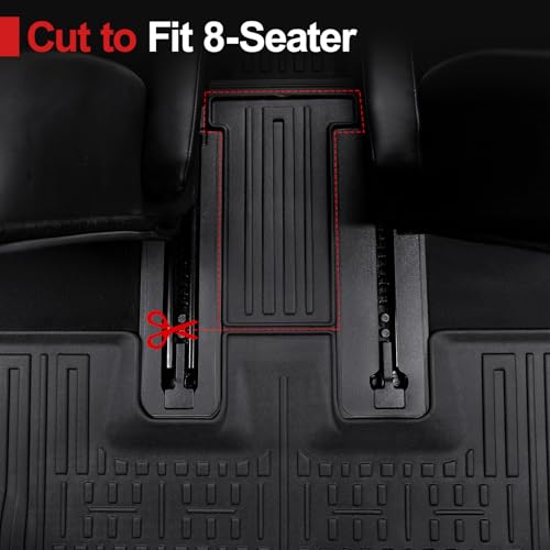 Floor Mats for 2020-2025 Kia Telluride 7/8 Passenger (NOT fit 2027), All Weather TPE Durable Cargo Liner with Backrest Mat Interior Protection for 2025 Kia Telluride AWD - style: Floor Mats Set