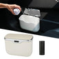 JEYODA - Automatic Push Button Car Trash Can with Secure Lid, Vehicle Garbage Bin (Beige) - color: beige