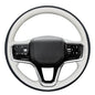 MEWANT DIY Stitched 3D Style Steering Wheel Cover Wrap for Land Rover Range Rover Sport III(L461) 2023-2025/Discovery Sport/Range Rover Evoque II/Range Rover Velar 2021-2025 - color: 5：3D Style(Beige&Black PU Leather)