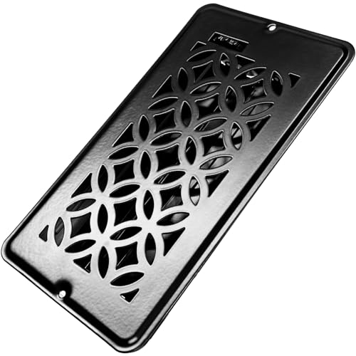 4x8 Vent Covers for Home Floor, Floor Vent Cover, Air Vents, All Steel Heavy Duty Floor Register, Easy Adjustable Air Supply Lever, or Wall Vents (4"x 8" Black, 1Pack) - color: 4 x 8 Black 1Pack