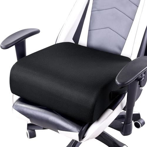 MABOZOO Extra Thick Chair Cushions,Office Chair Booster Seat Cushion to Raise Seat Height for Pain Relief,18 x 16 x 6 inch Non Slip Memory Foam Thick Cushion with Carry Handle（Black） - color: Black, size: 18*16*6