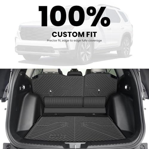 LASFIT Full Set Floor Mats for Honda CR-V 2026 2025 2024 2023 Gasoline (NOT for Hybrid), All Weather TPE Custom Fit Floor Liners 1st & 2nd Row & Seat Back Mat & Cargo Mat (Lower Position) - style: 1）For Honda CR-V | 2023-2026 | Full Set with Seat Back Mat