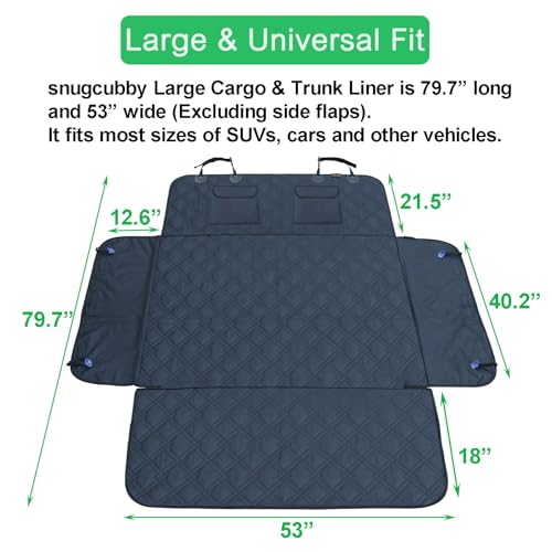 SUV Cargo Liner for Dogs 53x80 Pet Dog Cargo Liner Dog Car Seat Cover for Back of SUV Trunk Cover for Dogs with Side Walls - size: 53" x 80" (Pack of 1)