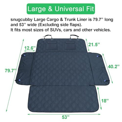 SUV Cargo Liner for Dogs 53x80 Pet Dog Cargo Liner Dog Car Seat Cover for Back of SUV Trunk Cover for Dogs with Side Walls - size: 53" x 80" (Pack of 1)