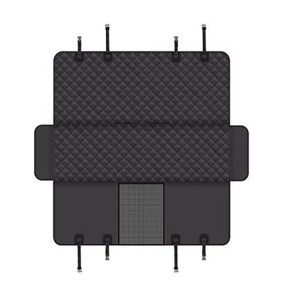 GXT Dog Back Seat Cover Protector for Cars SUV and Trucks with Mesh Window, Scratchproof Nonslip and Waterproof Material - color: black, style: Seat Cover and Dog Seat Belt