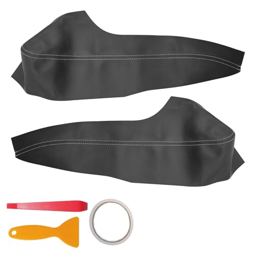 2PCS Front Door Panel Armrest Cover Replacement Compatible with Hyundai Tucson 2022-2024 Left and Right Leather Arm Rest Replaced Skin Upholstery Black (Only Leather Part)