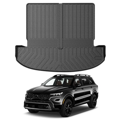 Mixsuper Cargo Liner for Kia Sorento 2021-2025 2026, All Weather Cargo Mat Rear Trunk Liner for Sorento Accessories Behind The 2nd Row Seats Black