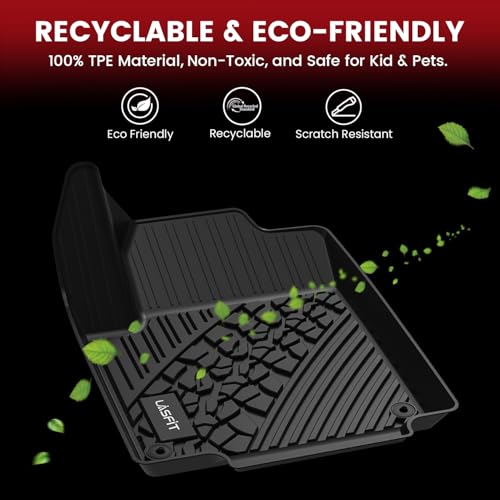 LASFIT Floor Mats for Jeep Cherokee 2015-2023 (Not Fit with Raised Dead Pedal) All Weather TPE Custom Fit Car Mats Floor Liners 1st & 2nd Row, Black - style: Cherokee 2015-2023 Floor Mats