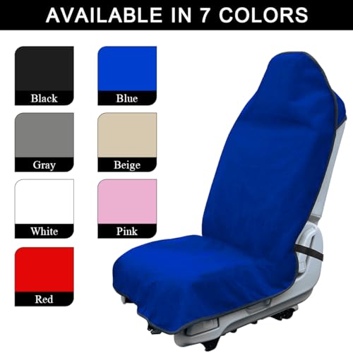 Waterproof Car Towel Seat Cover, Sweating Non-Slip Premium Towel Carseat Cover Protector, Universal Soft Machine Washable Car Truck SUV Front Seat Cover for Gym Workout Beach Hiking (Blue) - color: Blue, 1pc, Front