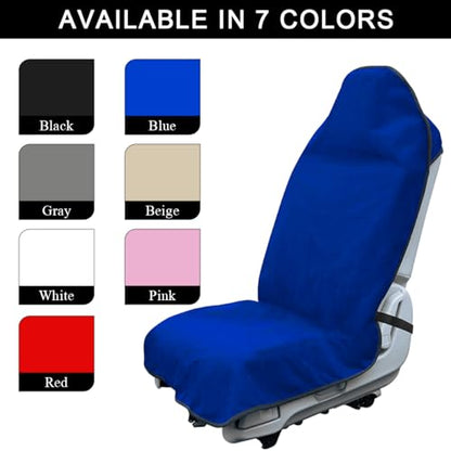 DXNQ Waterproof Car Towel Seat Cover, Sweating Non-Slip Premium Towel Carseat Cover Protector, Universal Soft Machine Washable Car Truck SUV Front Seat Cover for Gym Workout Beach Hiking (Blue) - color: Blue, 1pc, Front