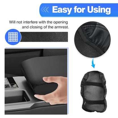 Autorder Center Console Cover for 2024-2025 2026 Toyota Land Cruiser LC250 Accessories Armrest Cover Anti-Scratch Middle Console Pad Leather Armrest Protector - size: 24-26 Land Cruiser