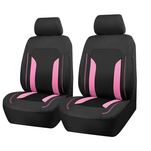 Bittwee Car Front Seat Covers, Breathable Automotive Front Seat Headrest Covers, Waterproof Comfortable Vehicle Seat Headrest Protection Accessories, Universal for RV, SUV, Truck - color: Pink, size: Front Seat