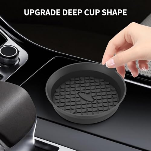 ME.FAN Car Cup Holder Coasters [4 Pack] Silicone Cups Mats, Automotive Universal Non-Slip Recessed Interior Accessories Black - color: 4 Pack-black