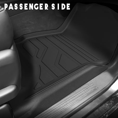 KARPAL Floor Mats for 2014-2018 Chevy Silverado & GMC Sierra 1500 Crew Cab, 2015-2019 Silverado/Sierra 2500/3500 Crew Cab(Footwell Cvg), All-Weather TPE Custom Fit Floor Liners Car Accessories - style: 2014-2019 | For Chevy Silverado Crew Cab| 1st & 2nd R