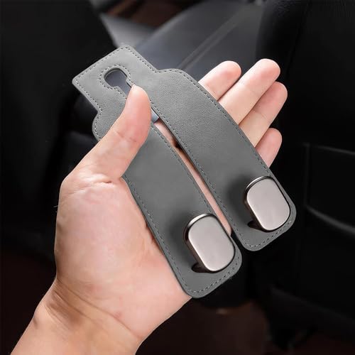 Car Hooks for Headrest,2PCS Car Seat Back Storage Hook for Headrest,Car Seat Multifunctional Bag Hook,Car Hooks for Purses,Bags,Handbags (Gray) - color: Gray