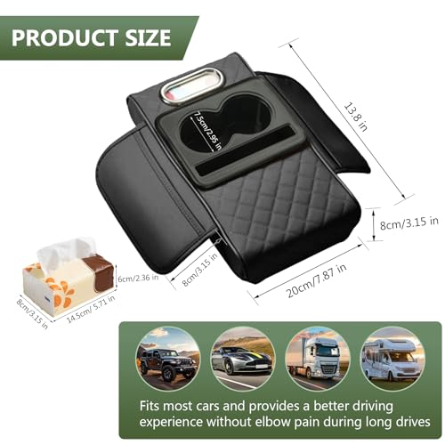Multifunctional Car Armrest Cushion,5-in-1 Car Center Console Cover,Arm Rest Cover for Car,Car Armrest Storage Box, Car Accessories Center Console Organizers for Most Cars (Style A) - style: Style A