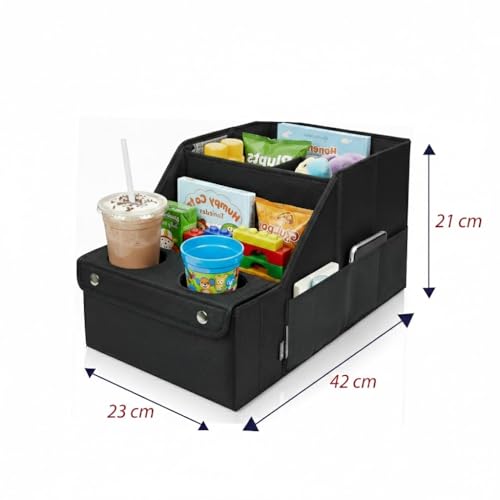 Global Cart Back Seat Car Organizer with 11 Storage Compartments and 2 Cup Holders - Car Seat Organizer for Kids, Travelling, Camping & Household Stuff