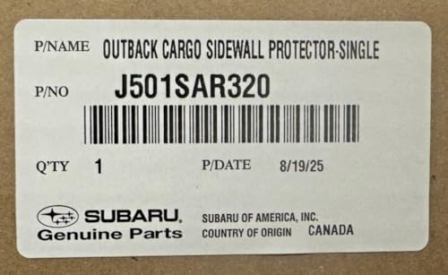 Subaru 2026 Outback Cargo Sidewall Protector Set J501SAR320 Genuine OEM