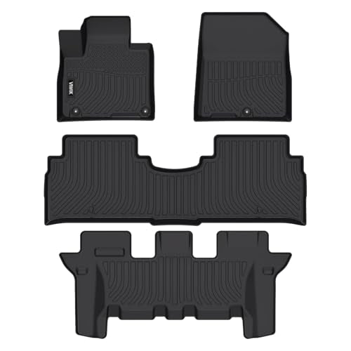 VIWIK Floor Mats Fit for Kia Sorento 7 Seat 2016-2020 S/L/LX/EX/SX/SX Limited, Anti Slip 3D Automotive Car Mats, Car Mats TPE Waterproof Floor Liners All-Weather Protection, 1st & 2nd & 3rd Row - style: Fit for 2016-2020 Kia Sorento 7 Seat S/L/LX/EX/SX/SX