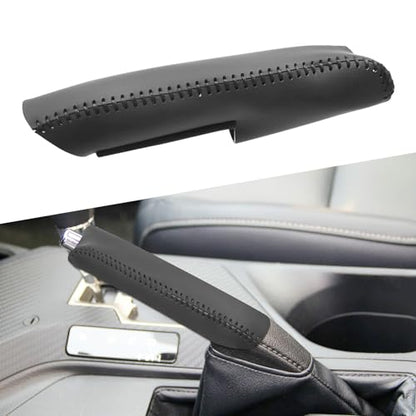 Genuine Leather Handbrake Protector Cover Compatible with Toyota RAV4 2013-2016 Anti-Slip Hand Brake Parking Lever Sleeve Black