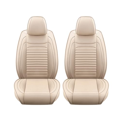 2 Seats Car Seat Covers Front Seat Fit for Chevy/Chevrolet Volt 2010-2019,Waterproof Faux Leather Automotive Seat Protectors Airbag Compatible,Breathable and Anti-Slip Seat Covers(Beige,Front) - color: Beige, size: Fit for Volt 2010-2019 Front Seat