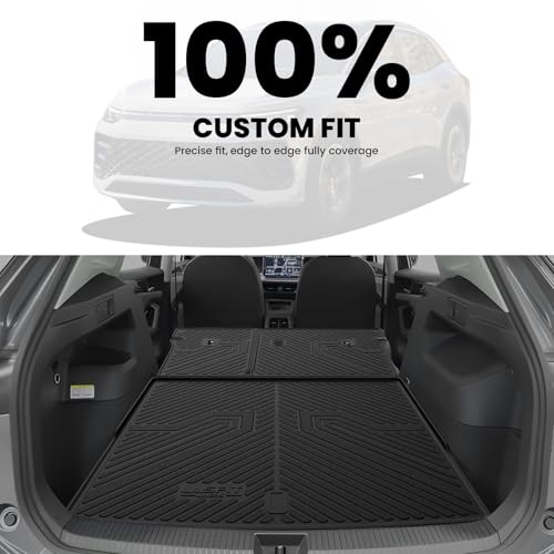 LASFIT Cargo Mat & Seatback Mat for Volkswagen Tiguan 2025-2026, Custom Fit All-Weather TPE Rubber Backrest & Trunk Mats for VW Tiguan Accessories, Waterproof, Easy to Clean, Black - size: 2)2025-2026|For VW Tiguan|Backrest & Trunk