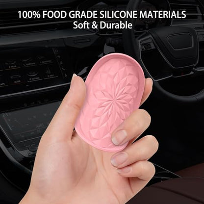 Car Coasters for Cup Holders [4 Pack] - 2.75In Silicone Auto Mug Mats - Universal Non-Slip Recessed Car Interior AccessoriesPink - color: 4pack-pink