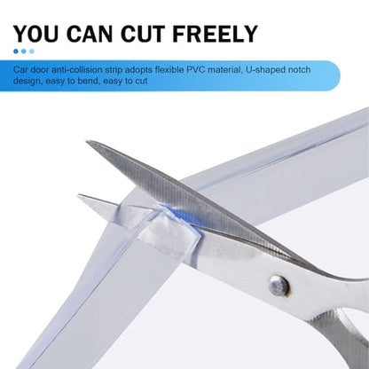 Automotive Door Entry Guard, 16.4Ft No Glue Transparent Car Door Edge Protector Strip, Anti-Miso Rubber Edge Trim for Cars, Trucks, SUVs, ATVs (White)