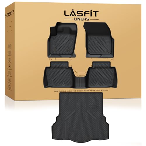 LASFIT Floor Mats & Cargo Liner for 2013-2016 Ford Fusion (Only Fit Gasoline), Custom Fit Full Coverage All-Weather Floor Liners with Trunk Mat, TPE Fusion Accessories, Black - size: 2013-2016 | For Ford Fusion |1st & 2nd Row & Cargo