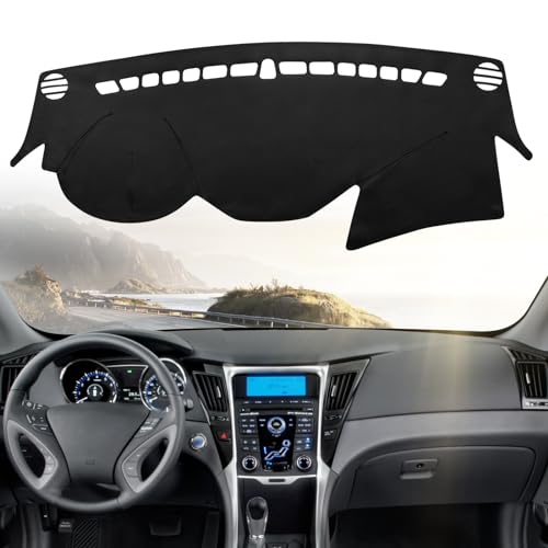 Leather Dashboard Dash Cover Mat Carpet PU Compatible with 2011 2012 2013 2014 Hyundai Sonata - style: 11-14 Hyundai Sonata