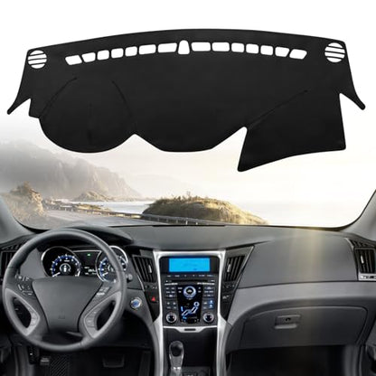 Leather Dashboard Dash Cover Mat Carpet PU Compatible with 2011 2012 2013 2014 Hyundai Sonata - style: 11-14 Hyundai Sonata