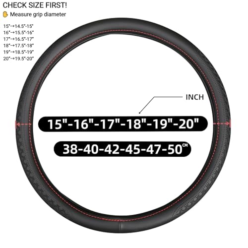 18 Inch Steering Wheel Cover for Semi Trucks - Premium Soft-Touch Faux Leather with No-Slip Grip, Fits Big Rig, RV & 18 Wheeler (Black, 18 inch)