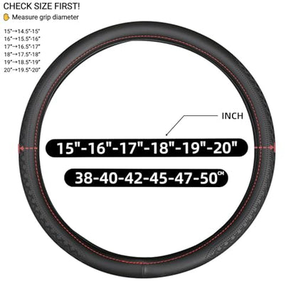 18 Inch Steering Wheel Cover for Semi Trucks - Premium Soft-Touch Faux Leather with No-Slip Grip, Fits Big Rig, RV & 18 Wheeler (Black, 18 inch)