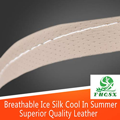 Auto Steering Wheel Cover Hand Pad Cushion Slip-on Universal Fit 15'' / 38 cm (Beige) - color: Beige