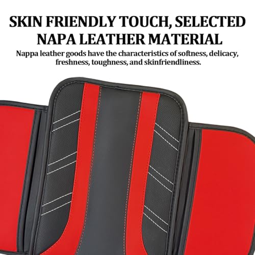 Car Center Console Cover, Soft Leather Sporty Armrest Protector Cushion with 2 Storage Pockets, Comfortable Auto Interior Middle Console Arm Rest Box Pad, Universal for Vehicles (Red)