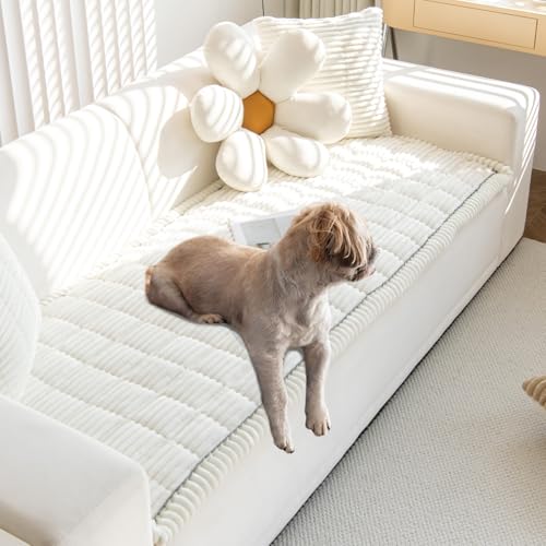 Pet Couch Covers for Sofa Slipcovers Couch Protector for Dogs Washable Cushion Cover, Sofa Pad Blanket Furniture, White, 27in*83in - color: White, size: 27in*83in