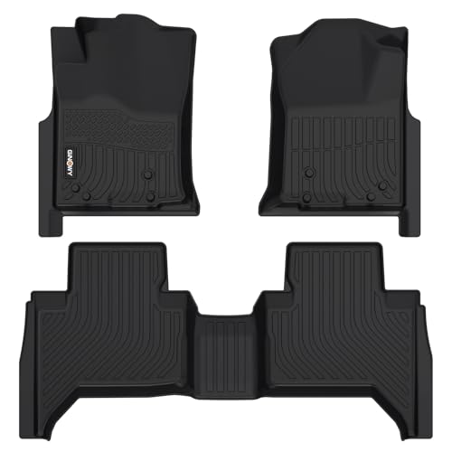 GINOWY- Floor Mats for Toyota Tacoma 2005-2015 Double Cab TPE All Weather Protection Car Mats for Toyota Tacoma, Non-Slip Floor Liners Waterproof Heavy Duty Automotive Accessories Black - style: 48) for Toyota Tacoma 2005-2015 Floor Mats