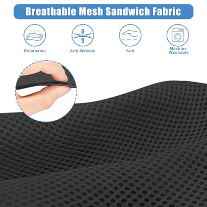 MOSNAI Universal Golf Cart Seat Covers Set for EZGO TXT/RXV, Club Car DS/Precedent, Yamaha G29/ Drive 2 Front Seats, Durable Breathable Bench Seat Covers Washable Polyester Mesh Cloth Without Logo - color: Black