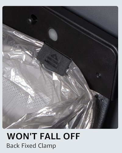 Trash Can for Tesla Model 3 2017-2023 Garbage Bag [Strong Magnetic Buckle] with LED Light 1PCS Backseat Hanging Garbage Bin Waterproof Faux Leather Model 3 Interior Accessories 2.5 Gallons - size: Model 3
