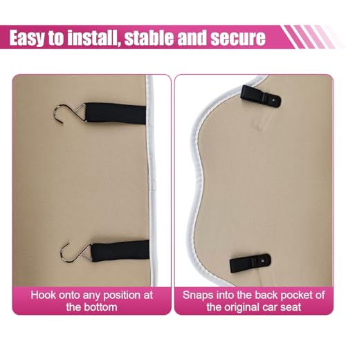 2PCS Car Kick Mats Backseat Protector, Dog Cat Paw Print Leather Car Back Seat Cover for Kids Pets, Waterproof Vehicle Seat Back Kick Mat Organizer to Protect from Dirt, Mud & Scratches (Pink) - color: Pink