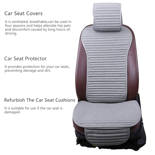 Suninbox Car Seat Covers Buckwheat Hull Universal Car Seat Covers,Bottom Seat Covers for Cars,Truck Seat Covers,Car Seat Cushion Protector Mats Pad,Gray Front Seat - color: Gray Front Seat