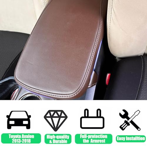 Center Console Cover for Toyota Avalon 2013-2018, Premium PU Leather Middle Console Cover Scratch-Resistant & Stylish Upgrade for Toyota Avalon Interior Accessories - size: 3) 13-18 |Avalon| Brown,Thin Size