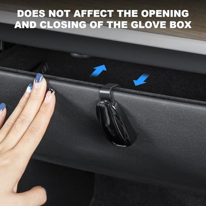 2PCS Glove Box Hook for Tesla Model Y Glove Box Organizer Bag Holder Storage Hanger Clip for 2024-2025 Tesla Model Y Interior Accessories, Unique Car Shape