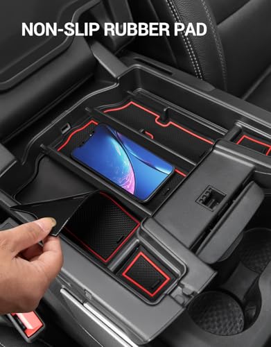 Center Console Organizer Tray for Dodge RAM 1500 2500 3500 Armrest Storage Box Accessories 2026 2025 2024 2023 2022 2021 2020 2019 - size: Center Console Organizer