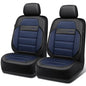 CAR PASS Memory Foam Seat Covers Front, Airy Cool Mesh Thick Car Seat Covers, Leather Car Seat Covers Front Seats Airbag Compatible, Universal Automotive Comfort for Most Cars, Trucks, SUV, Black Blue - color: balck and blue