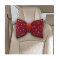 Bling Car Seat Neck Pillow, Soft Bling Bowknot Headrest Neck Support Rest Cushion, Neck Relax Head Rest Auto Pillow with Crystal Rhinestone for Women, Car Accessories (Red) - color: Red