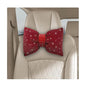 Yourkar Bling Car Seat Neck Pillow, Soft Bling Bowknot Headrest Neck Support Rest Cushion, Neck Relax Head Rest Auto Pillow with Crystal Rhinestone for Women, Car Accessories (Red) - color: Red